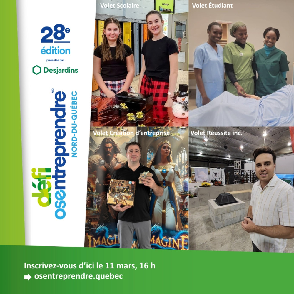 28e édition du Défi OSEntreprendre Nord-du-Québec