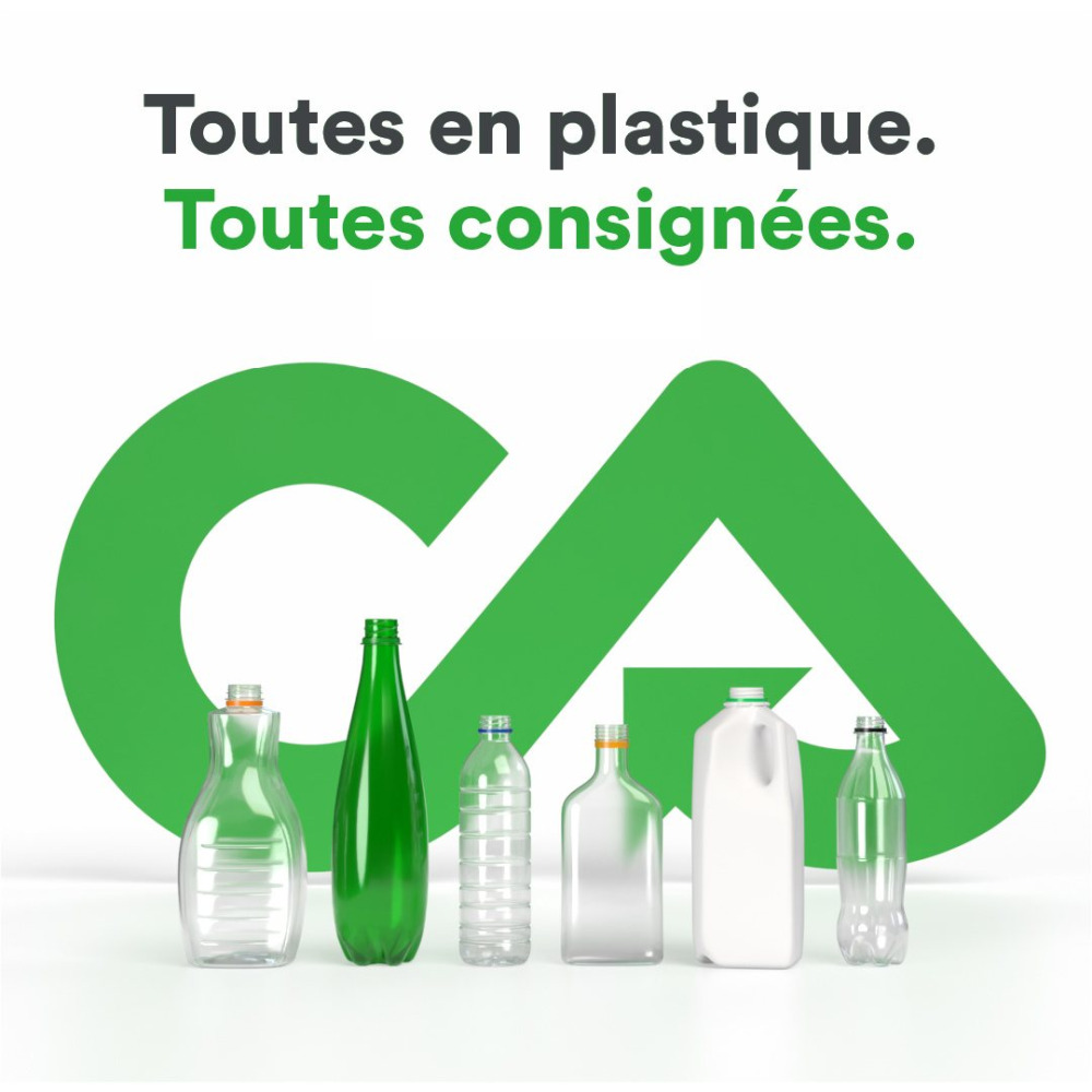 Toutes en plastique. Toutes consignées.